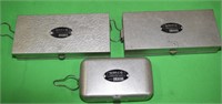 3-VINTAGE UMCO FLY TACKLE BOXES !  A-1