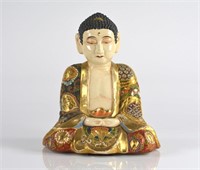 JAPANESE SATSUMA POTTERY BUDDHA STATUE
