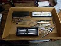 Box of cross pens and miscellaneous pens