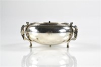 CHINESE EXPORT SILVER TRIPOD FOOTED BOWL