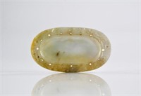 CHINESE JADE CARVED OVAL DISH