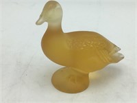 Lalique yellow duck figurine