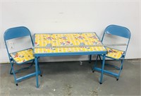 Retro folding table w/ 2 chairs all metal