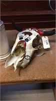 OLD PAINTED CATTLE SKULL