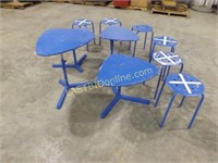 BLUE KIDS' ADJUSTABLE TABLES & MATCHING CHAIRS
