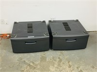 washer & dryer stands w/ drawers (pair)