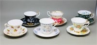 Royal Albert- 6 sets cups/ saucers- various