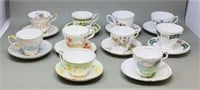 10 cups/ saucers- all English made, various