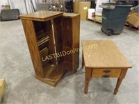WOODEN VHS CABINET, WOODEN END TABLE