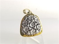 SIGNED BRASS & STERLING SILVER PENDANT