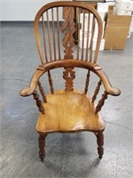 MAGNIFICENT CURVED BACK HARD WOOD HIGH BACK CHAIR