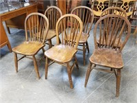 SET OF WINDSOR CHAIRS W KING GEORGE THE VI MARK