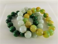 3PC JADE AND NATURAL STONE BRACELET LOT