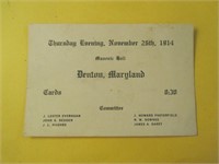 1914 Masonic Hall Denton, Md. Card
