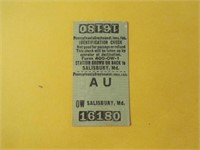 1947 Greyhound Ticket from Salibury, Md. to