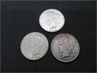 Lot of 3 1922 Peace Dollars