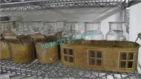 LOT, 4X, 3-PC SET OF GLASS JARS IN CARRIERS