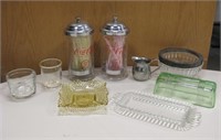 6" Coca Cola Mini Straw Holders & Assorted Glass