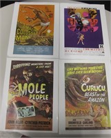 4 Vintage Horror / SciFi Posters - 10" x 13.5"