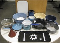 Vtg Enamelware - Includes 1960's Cruise Ship Tray