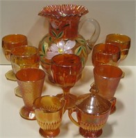 11 Piece Orange Glass Collection