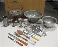 Vtg Silver Plate, Pewter & Other Metalware Items