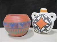 2 Native American Pots - One Signed