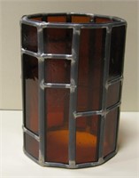 5.25" Tall Stained Glass Light Or Candle Cover