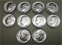 10 - Silver 1962 Roosevelt Dimes BU - Philadelphia