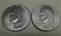 1971-D & 1974-D USA Eisenhower Dollar Coins