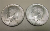 1964-P & 1964-D 90% Silver Kennedy Half Dollars