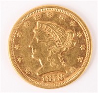 1878 US $2.50 GOLD EAGLE COIN
