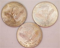 (3) 1981 One Troy Ounce .999 Silver Rounds