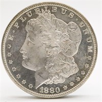 1880-S Morgan Silver Dollar(MS62) w/Display Case