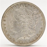 1880-P Morgan Silver Dollar(MS62) w/Display Case