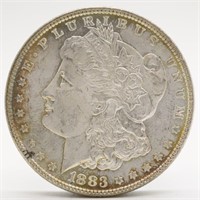 1883-P Morgan Silver Dollar(MS62) w/Display Case