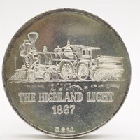 1 Troy Ounce .999 Fine Silver Round "The Highland