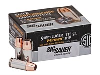 (20rds) 9mm Luger  Sig Sauer 112gr JHP Ammo