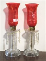 Lot of 2 Glass Candle Lusters