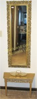 Gold Hall Mirror, Stand and Candy Dish