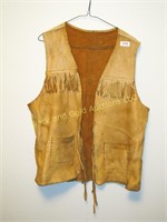 Hand Made Buckskin Vest with Fringe