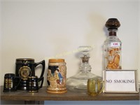 Lot of Assorted Mugs and Decanters