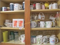 Cabinet Full Assorted Cups & Glassware