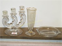 Three Pieces Vintage Glassware