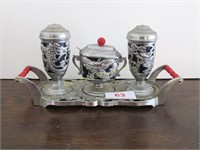 Dragonware Chrome Condiment Set