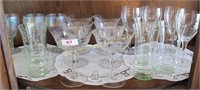 19 Pieces Lightweight Etched Glassware