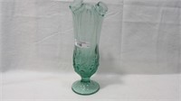 Fenton 7" green Lily of Valey swung vase