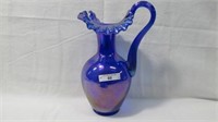 Fenton cobalt blue irid pitcher