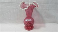 Fenton 8" snowcrest ruffled vase
