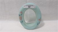Fenton 4" BLue Satin Oval HP Picture Frame